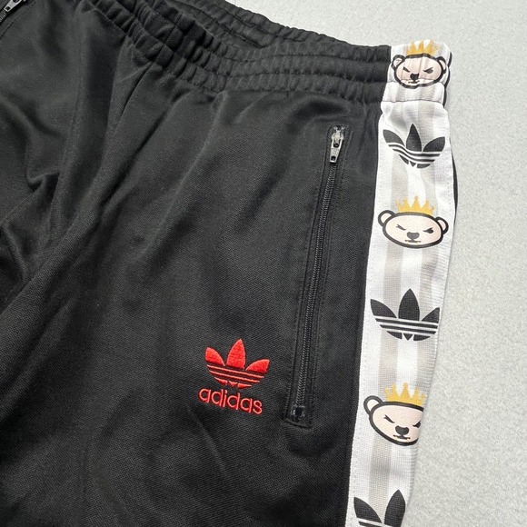 adidas Pants - Adidas Originals Nigo Bear Track Pants Mens Small Black Red Trefoil AB1555 07/15